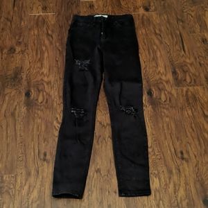 Black distressed Top Shop Moto (Jamie) jeans
